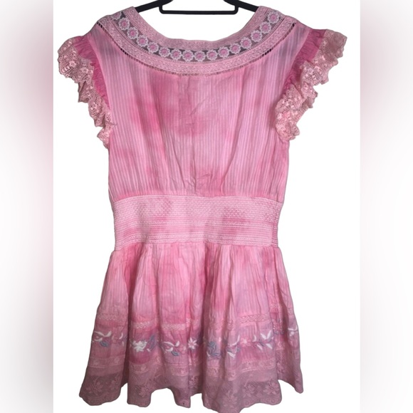 NEW LoveShackFancy Fontana Flutter Sleeve Lace Dress Size Medium - Picture 9 of 12